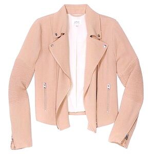 Aritzia Wilfred Montesson Moto Jacket Zip Up Japanese Fabric Jacket Size 2